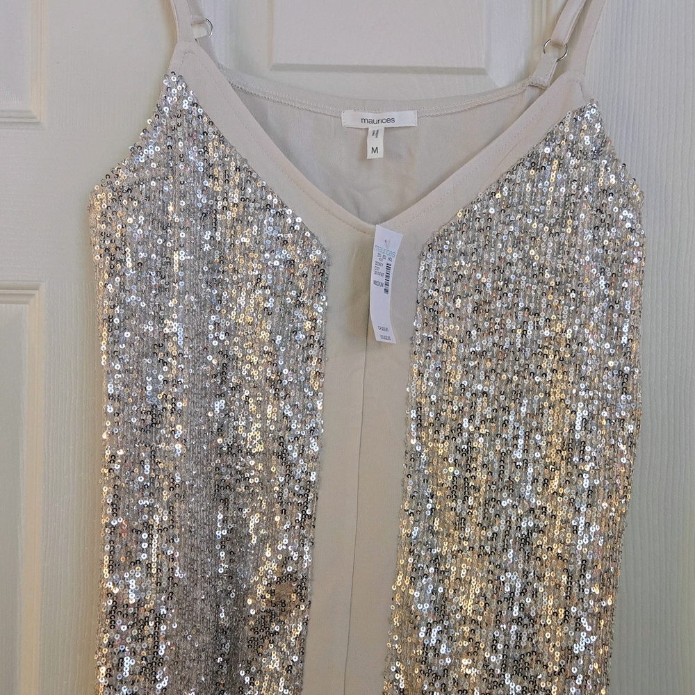 Maurices Sparkling Gold/Tan Sequin Top
